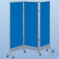 Wandschirm 3-flügelig, fahrbar, Farbe: blau/blau/blau (Strecke) Wandschirm...