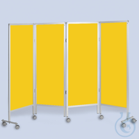 Wandschirm 4-flügelig, fahrbar, Farbe: gelb/gelb/gelb/gelb (Strecke)...
