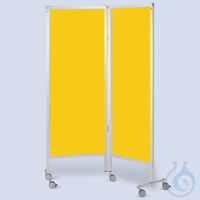 Wandschirm 2-flügelig, fahrbar, Farbe: gelb/gelb (Strecke) Wandschirm...