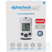 alphacheck professional NFC Blutzuckermessgerät Set mmol/l UK = 70 Set...