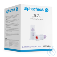 alphacheck DUAL Sicherheits-Pen-Nadeln 30 G x 5 mm (100 Stck.) VE= 1 Packung...
