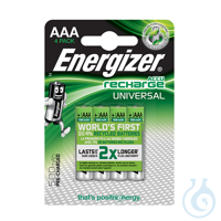 Energizer NiMH Akkumulatoren Universal Micro AAA HR03 1,2 V (4er-Pack) 500...