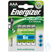 Energizer NiMH Akkumulatoren Extreme Micro AAA HR03 1,2 V (4er-Pack) 800...
