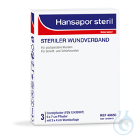 Hansapor steril Wundverband. 6 x 7 cm (3 Stck.) Kart. = 10 Pack / UK = 40...