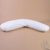 Halbmondkissen mit Bifill 135 x 35 cm, PU-Bezug weiß mit Reißverschluss...