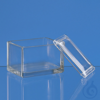 Färbetrog, Natron-Kalk-Glas, mit Deckel 105 x 85 x 70 mm VE = 10 Stck.  EAN:...