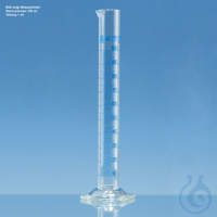 Messzylinder, hohe Form, BLAUBRAND, Klasse A, Boro 3.3, 100 ml : 1 ml VE = 2...