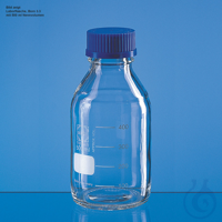 Laborflasche, Boro 3.3, 250 ml, mit Teilung, GL 45, mit Schraubkappe und...