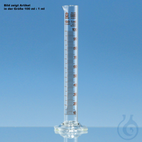 Messzylinder, hohe Form, SILBERBRAND-ETERNA, 100 ml : 1 ml Klasse B, Boro...