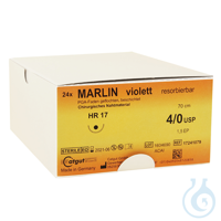 MARLIN HR 17 4/0=1,5, violett, Nahtmaterial Fadenlänge 70 cm (24 Stck.)  EAN:...