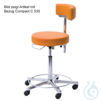 Arbeitsstuhl mit Rückenlehne, Höhenverstellung 47 - 59 cm mit Ringauslösung,...