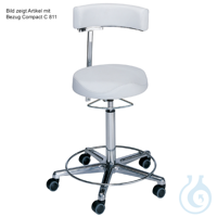 Arbeitsstuhl mit Rückenlehne, Höhenverstellung 54 - 73 cm mit Ringauslösung,...