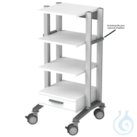 doppio 60 Gerätewagen 2, weiß, mit 4 Ab- lageplatten, 1 Quertraverse, 1...