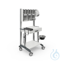 doppio 60 Funktionswagen, weiß, PicBox-Plus, mit 2 Ablageplatten, 1 Schublade...