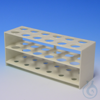 Reagenzglasgestell aus Polystyrol für 12 Gläser bis 20 mm Ø, ohne Stäbe...