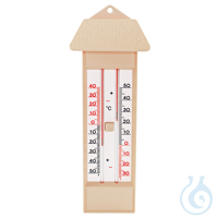 Maxima-Minima-Thermometer mit Drucktasten-Magnet und Dach quecksilberfrei...