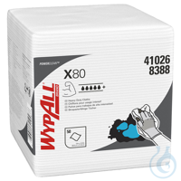 WYPALL X80 Wischtücher, geprägt, 1-lagig, weiß, 30,5x31,8 cm (4 x 50 Bl.)...