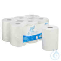 SCOTT Control Slimroll Rollenandtücher 1-lagig, weiß, 19,8 cm x 165 m (6 Rl.)...