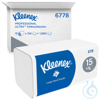 KLEENEX Ultra Handtücher medium 2-lagig, weiß, 31,8 x 21,5 cm (15 x 124 Bl.)...