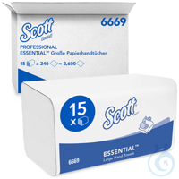SCOTT ESSENTIAL Große Falthandtücher, 1-lagig weiß 31,5 x 20 cm (15 x 240...