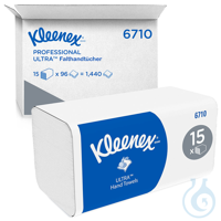 KLEENEX Ultra Falthandtücher medium, 3-lagig, weiß, 31,8x21,5cm (15 x 96 Bl.)...