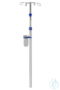 Infusionsstativ Ø 25 mm, verchromt, komplett mit Abtropfglas und Halter ohne...