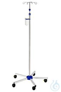 Edelstahl Infusionsständer mit Beschwerung, Doppellaufrollen Ø 50 mm mit...