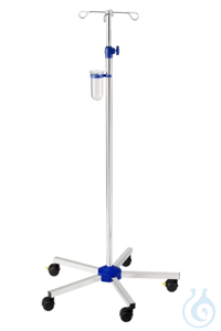 Infusionsständer verchromt ohne Beschwerung, Doppellaufrollen Ø 50 mm mit...