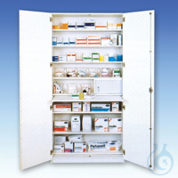 Aufbewahrungs- und Medikamentenschrank mit 2 Türen, weiß, 205 x 100 x 50 cm...