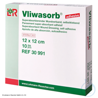 Vliwasorb adhesive Wundverband steril. selbstklebend. 12 x 12 cm (10 Stck.)...