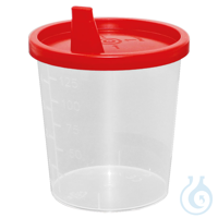 Urinbecher 125 ml mit Schnappdeckel rot im Karton VE/UK = 500 Stck....