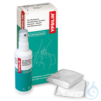 YPSILIN Wundreinigungsset groß mit 100 ml Fluid + 20 Tüchern UK = 12 Set...