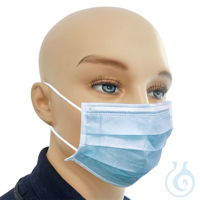 Einmal-Mundschutz blau, mit runden, latexfreien Ohrschlaufen (50 Stck.) UK =...