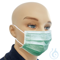 Einmal-Mundschutz grün, mit runden, latexfreien Ohrschlaufen (50 Stck.) UK =...