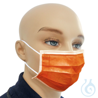 Einmal-Mundschutz orange, mit runden, latexfreien Ohrschlaufen (50 Stck.) UK...