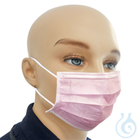 Einmal-Mundschutz pink, mit runden, latexfreien Ohrschlaufen (50 Stck.) UK =...
