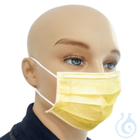 Einmal-Mundschutz gelb, mit runden, latexfreien Ohrschlaufen (50 Stck.) UK =...