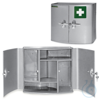Verbandschrank Kunststoff 2-türig, 38,5 x 18 x 32,5 cm, silber, leer...