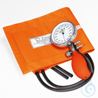 Prakticus II Blutdruckmessgerät Ø 68 mm 2-Schlauch, orange, kpl. im Etui...
