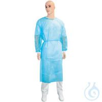Vlies-Infektionsschutzkittel mit Strickbündchen blau XL (10 Stck.) UK = 10...
