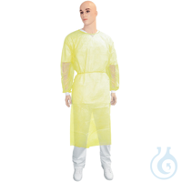 Vlies-Infektionsschutzkittel mit Strickbündchen gelb XL (10 Stck.) UK = 10...