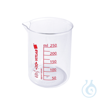 Griffinbecher, PMP, gedruckte rote Skala, 250 ml Kart. = 6 Stck....