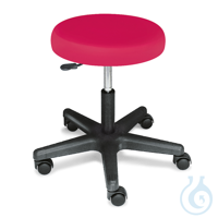Rollhocker ratiomed fuchsia mit schwarzem Kunststofffußkreuz Polster 70 mm...
