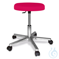 Rollhocker ratiomed fuchsia, mit poliertem Alu-Fußkreuz Polster 70 mm...
