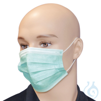 OP-Masken Typ II, 3-lagig, grün mit elastischen Ohrschlaufen (50 Stck.) UK =...