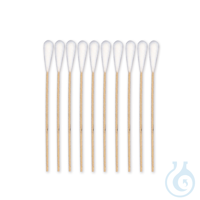 MEDI-WOOD Wattestäbchen Holz 15 cm lang, Ø 2,5 mm, Wattekopf Ø 10 mm (50...