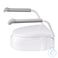 Toilettensitzerhöhung weiß, mit Armlehnen und Deckel 3 Höheneinstellungen: 6,...