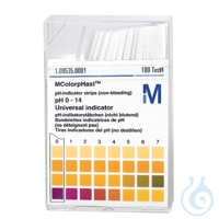 pH-Indikatorstäbchen nicht blutend pH 0-14 Universalindikator (1x100 T.)...