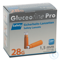 Gluceofine Pro Safety Sicherheits- lanzetten 28 G x 1,5 mm (100 Stck.) UK =...