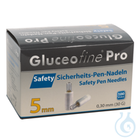Gluceofine Pro Safety Sicherheits- Pen-Nadeln 30 G, 0,30 x 5 mm (100 Stck.)...
